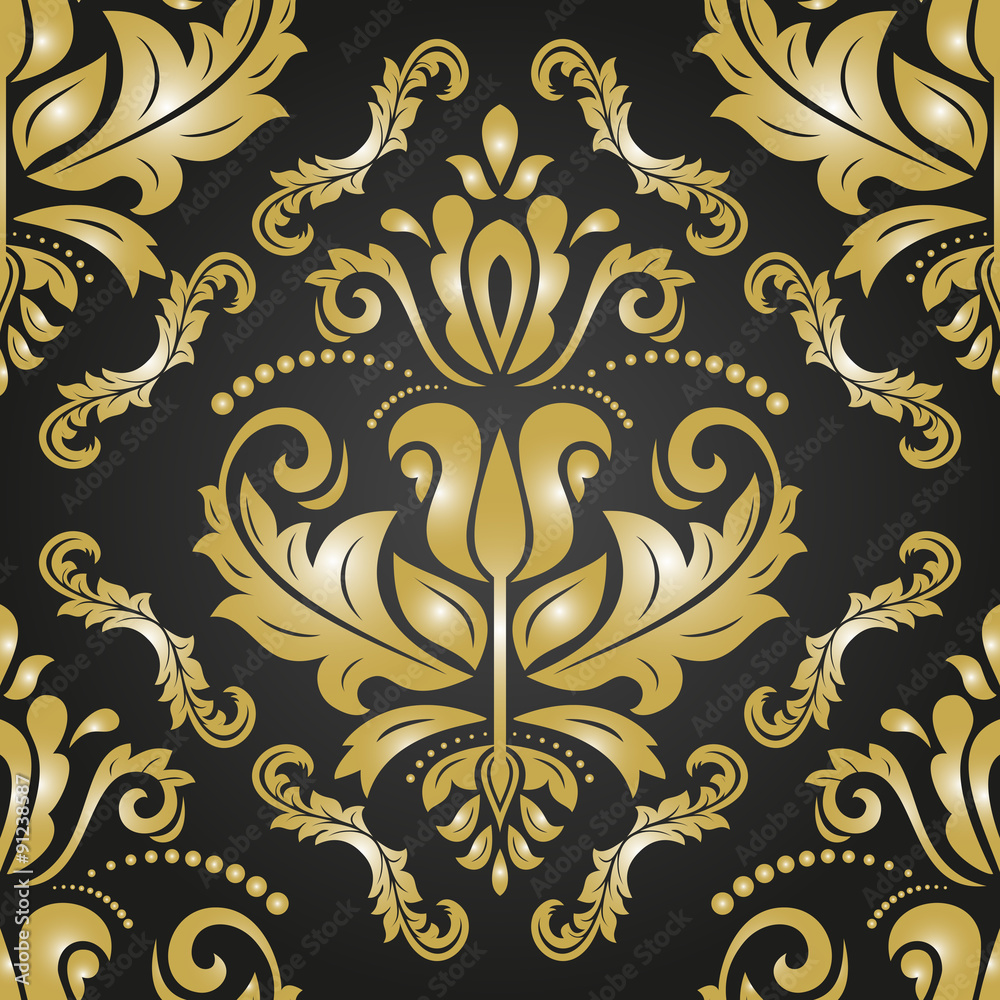 Damask Seamless Golden Pattern Damask Seamless Golden Pattern