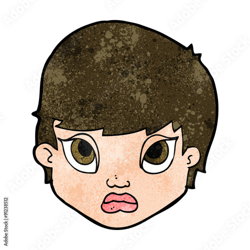 cartoon sulking woman