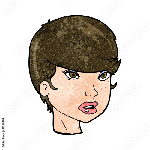 cartoon pretty female face