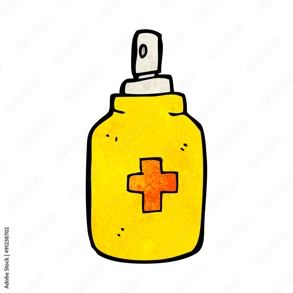 Obraz premium cartoon antiseptic spray