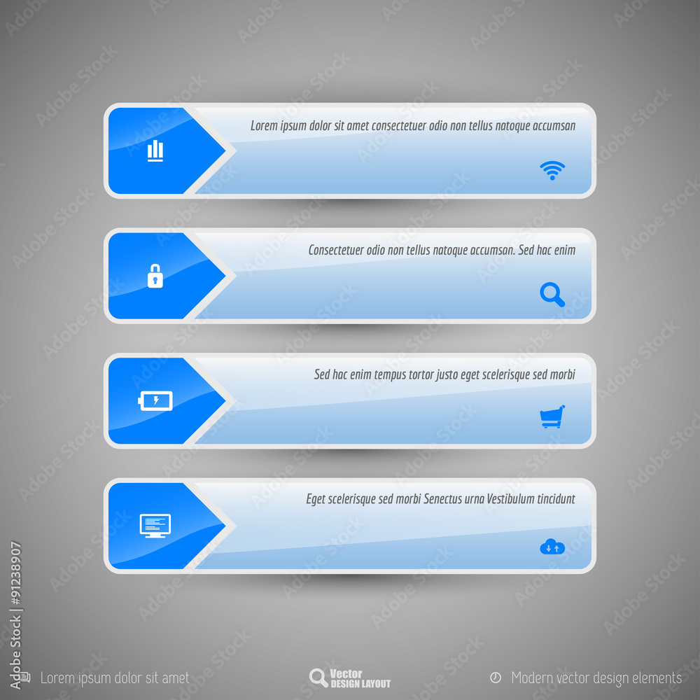 Modern tabs as design elements. Business symbols. Modern tabs as design elements. Business symbols.