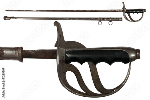 Obraz na plátne old rusty sword isolated on white
