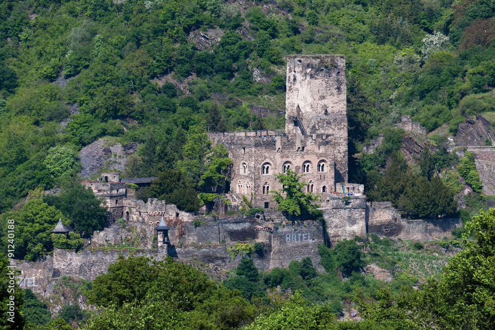 Deutschland, Rheinland-Pfalz, Ansicht der Burg Gutenfels
