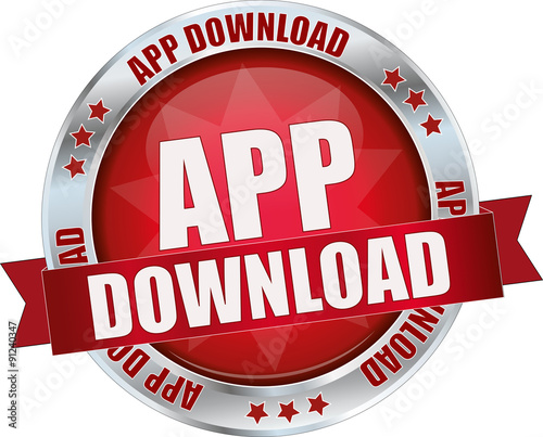 modern red app download sign