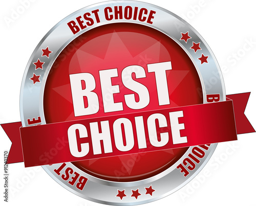modern red best choice sign