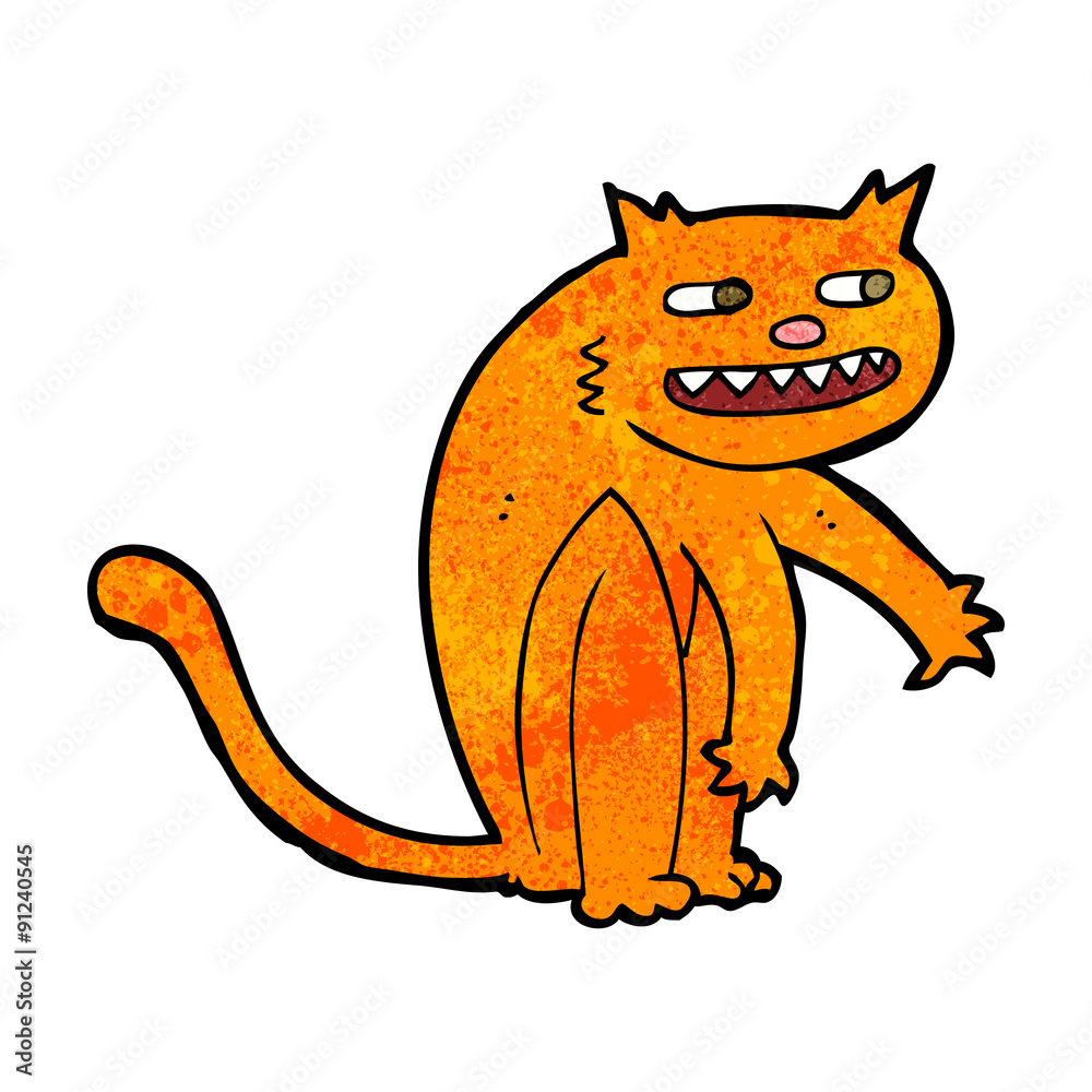 Obraz premium cartoon happy cat