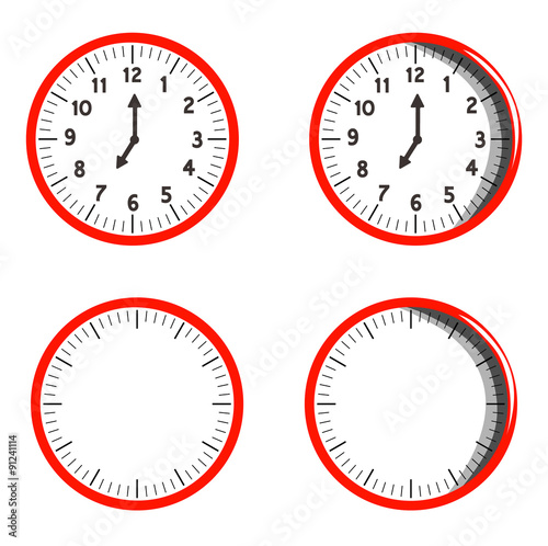 Vector images of clock faces
