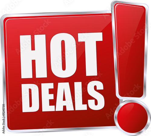 modern red hot deals sign