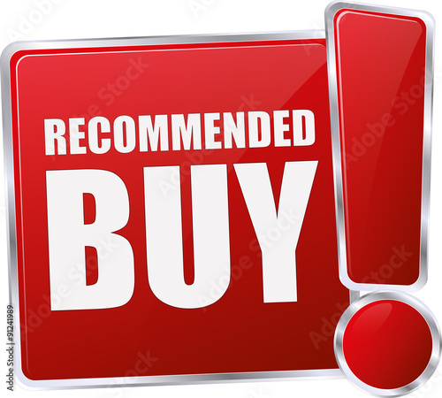 modern red recommended buy sign photo