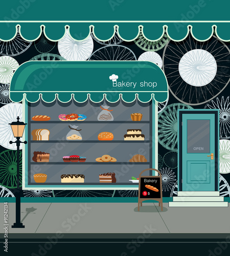 Bread and bakery products in the store bakery.