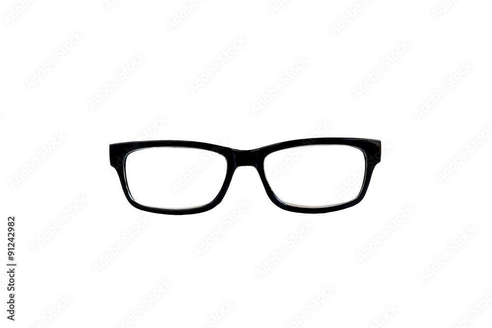 Black nerd glasses isolated on white Black nerd glasses isolated on white