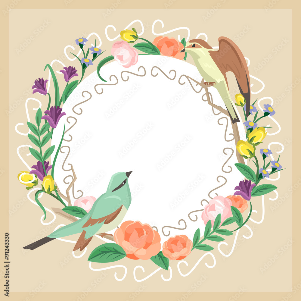 Fototapeta premium Vector floral card illustration