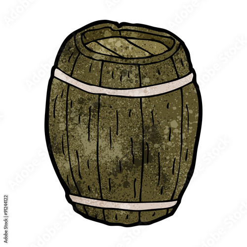 cartoon wooden barrel