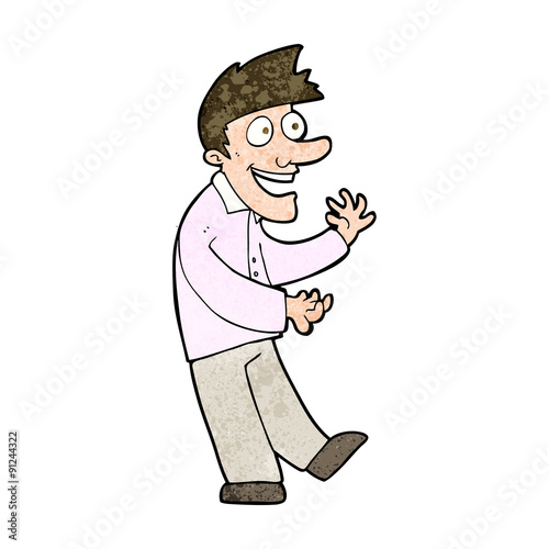 cartoon excited man