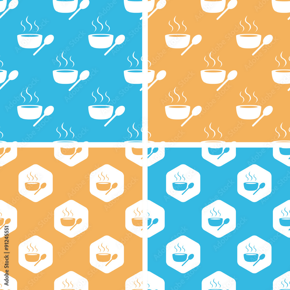Hot soup pattern set, colored