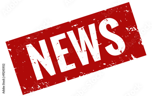 Stempel Grunge news rot button 