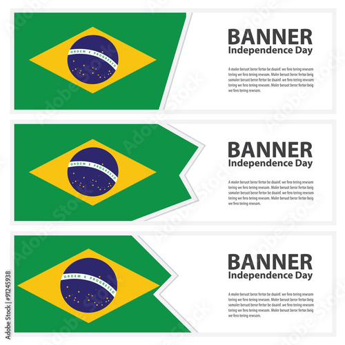 brazil  Flag banners collection independence day