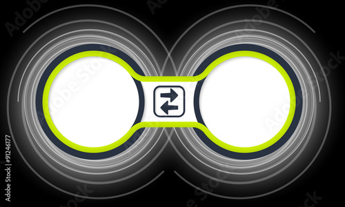 Two colored circular frames for your text and arrows