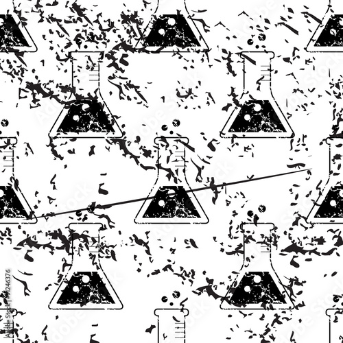 Conical flask pattern, grunge, monochrome
