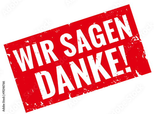 Wir sagen danke Stempel rot