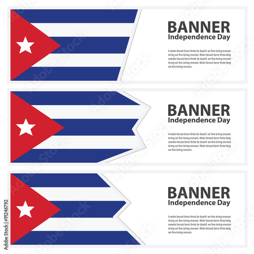 cuba Flag banners collection independence day