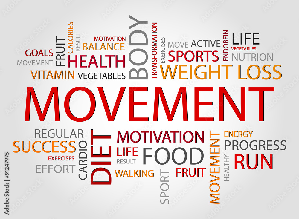 Obraz premium Movement words concept, Health,Sport, Medical and Fitness concept