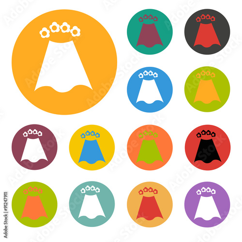 Wedding veil icon