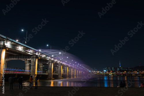 Rainbow bridge with photographer in South Korea © gjeerawut