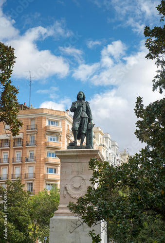 Statue of Bartolome Esteban Murillo - Spanish Baroque painter in Madrid, Spain photo