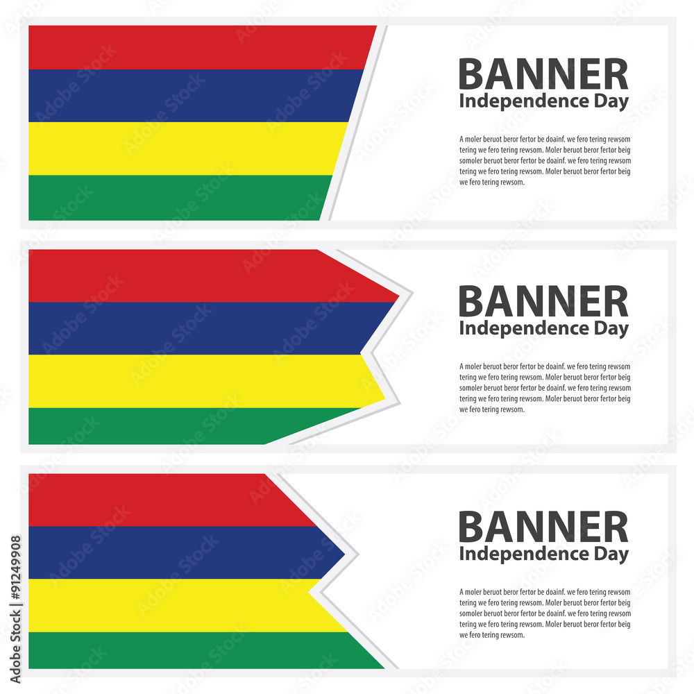 mauritius Flag banners collection independence day mauritius Flag banners collection independence day