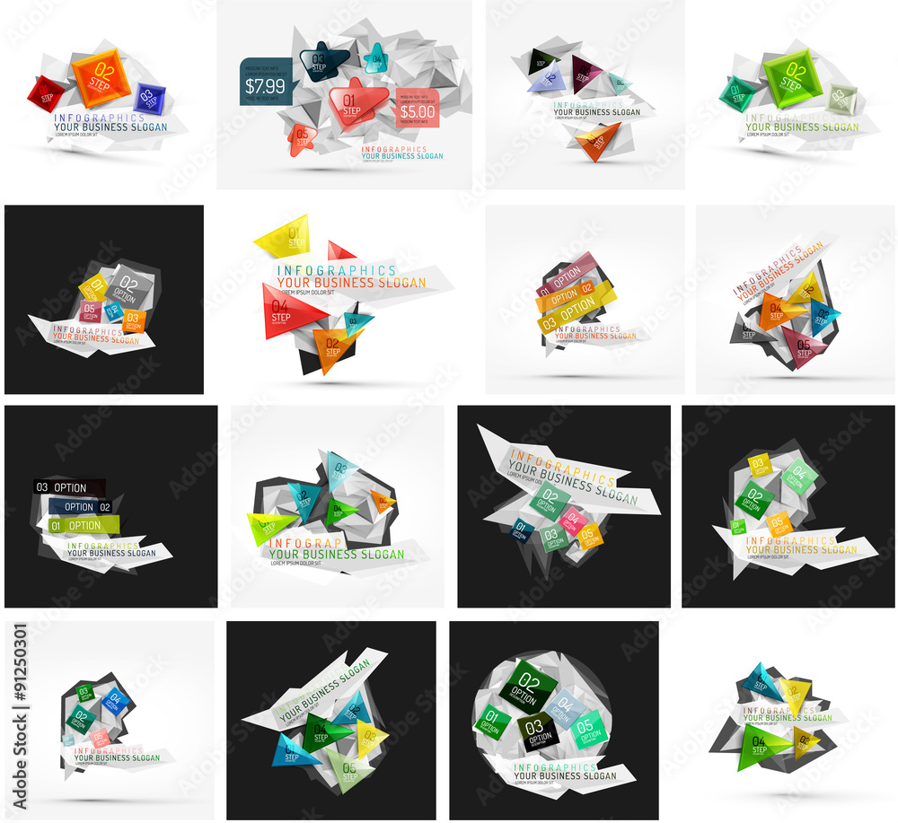Fototapeta premium Set of various universal geometric layouts