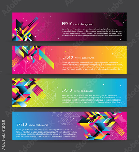 4 horisontal web banners set