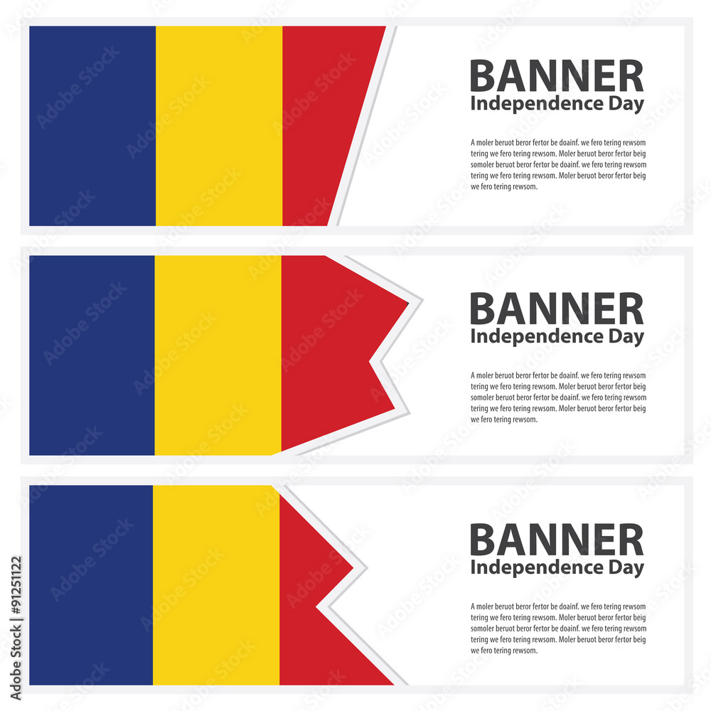 romania Flag banners collection independence day romania Flag banners collection independence day