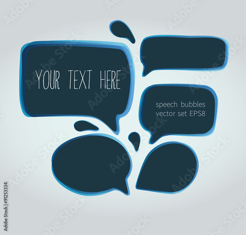 Speechbubbles Vector Set of 5 variations