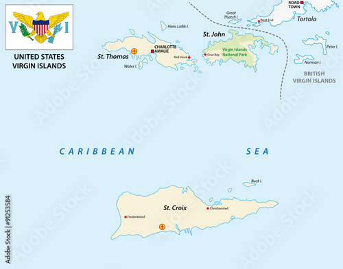 british virgin islands map with flag
