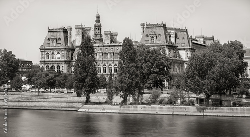 Paris City Hall across the Seine River, Right Bank, France