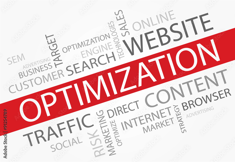 Optimization words concept, Business and Internet concept