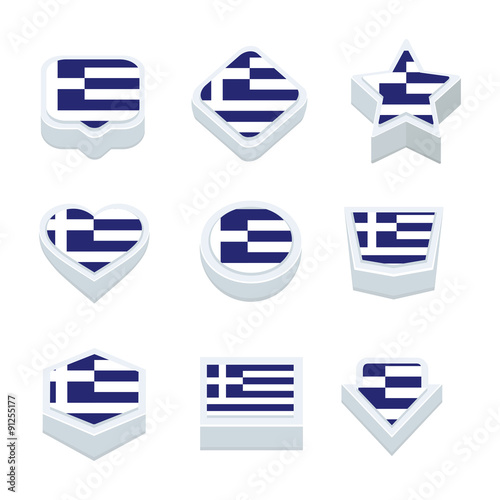 greece flags icons and button set nine styles Free Download greece flags icons and button set nine styles - GFXLoad