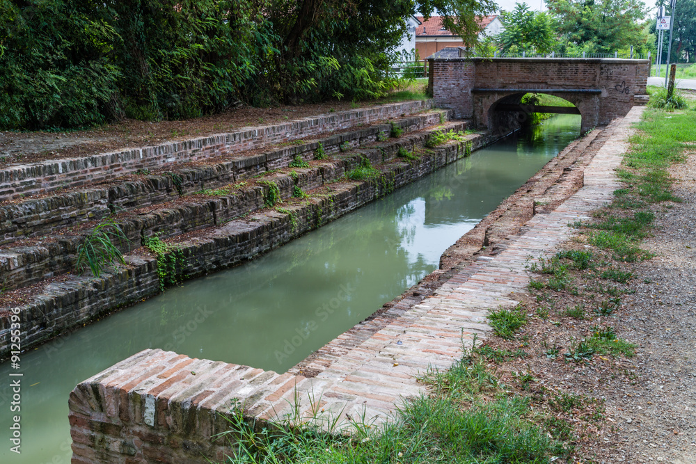 Fototapeta premium ancient stone steps and bridge