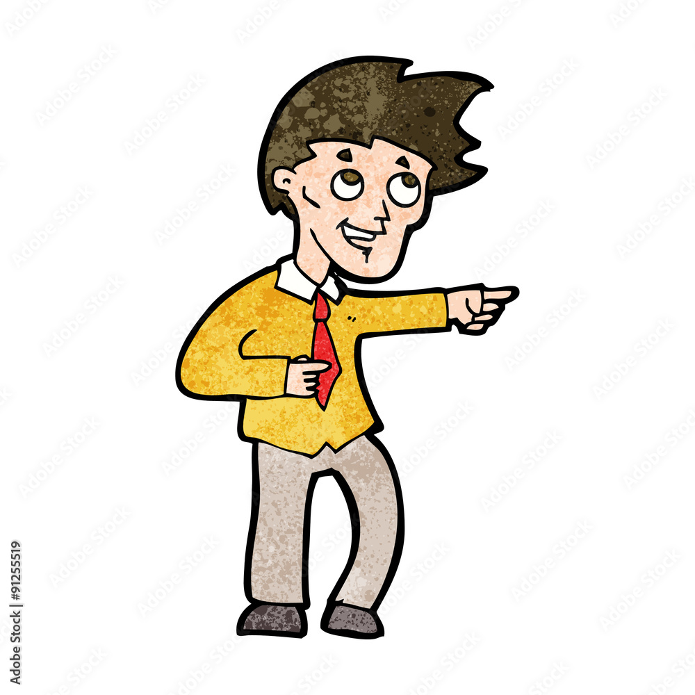 cartoon funny office man pointing