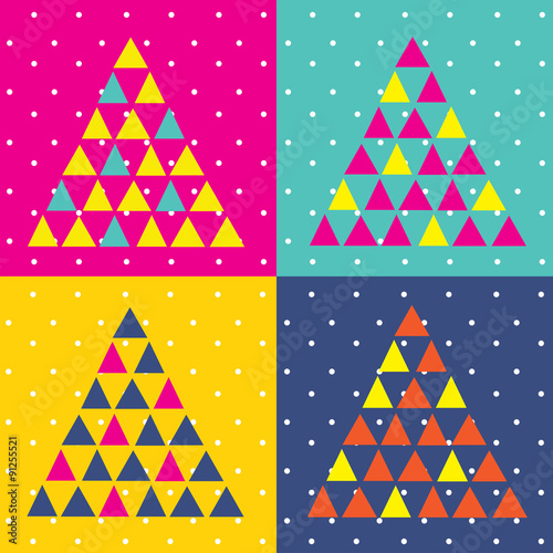 Pop Art Christmas tree triangle