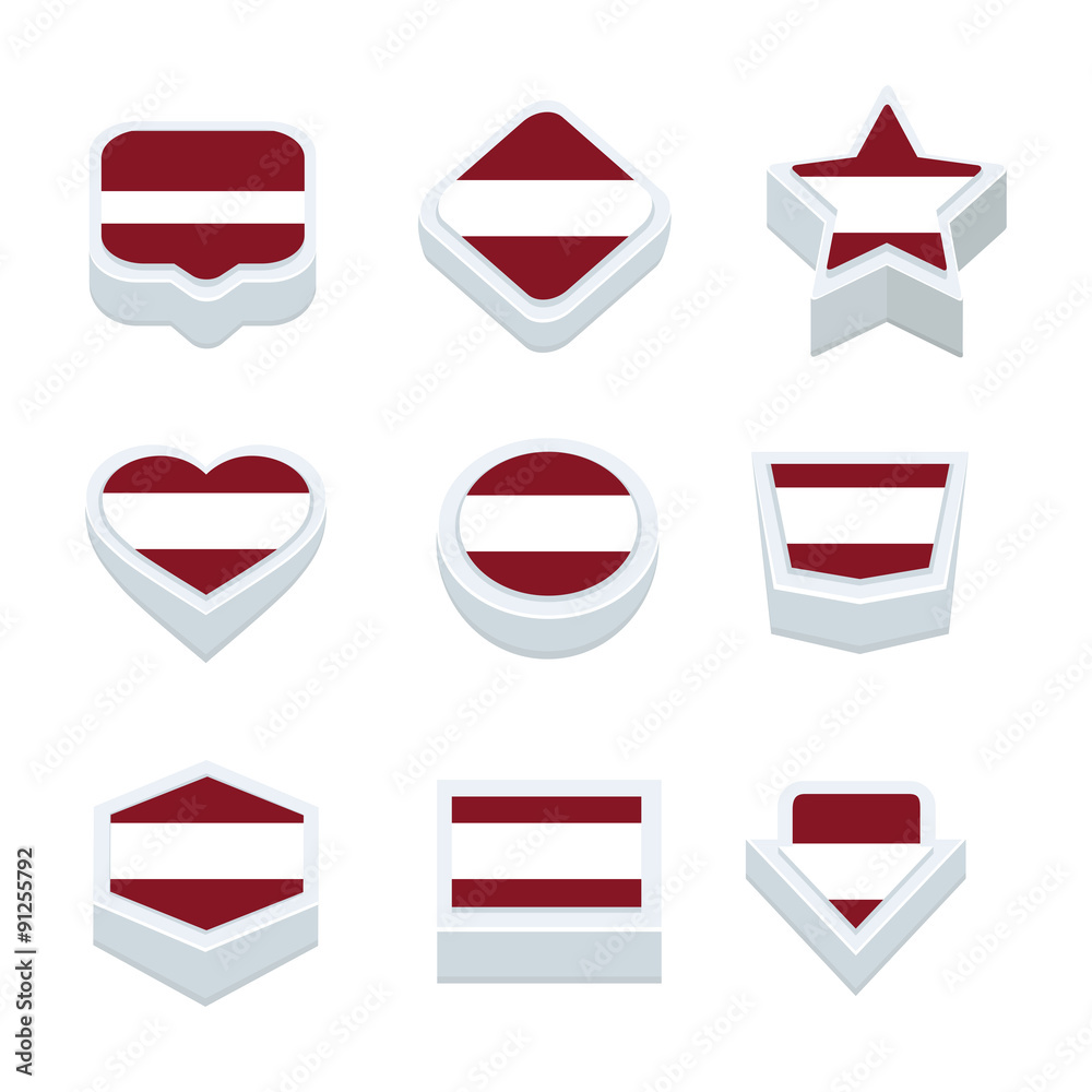 latvia flags icons and button set nine styles latvia flags icons and button set nine styles
