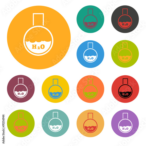 Chemistry container with water icon