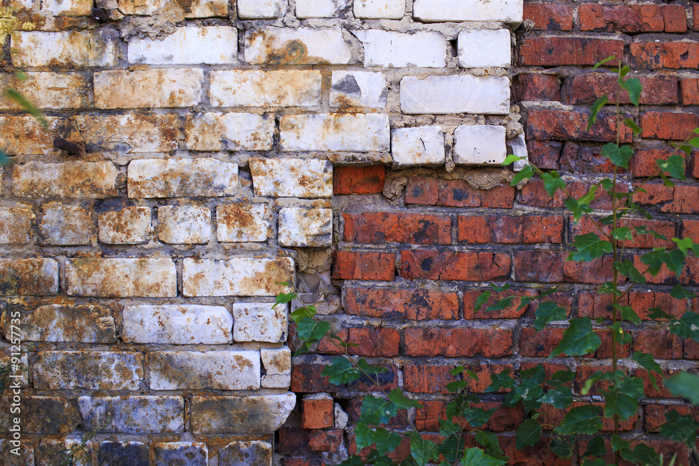 poor quality construction. substandard work on building a brick wall