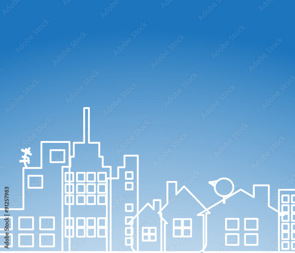 Plakat Building and real estate city illustration. Abstract background