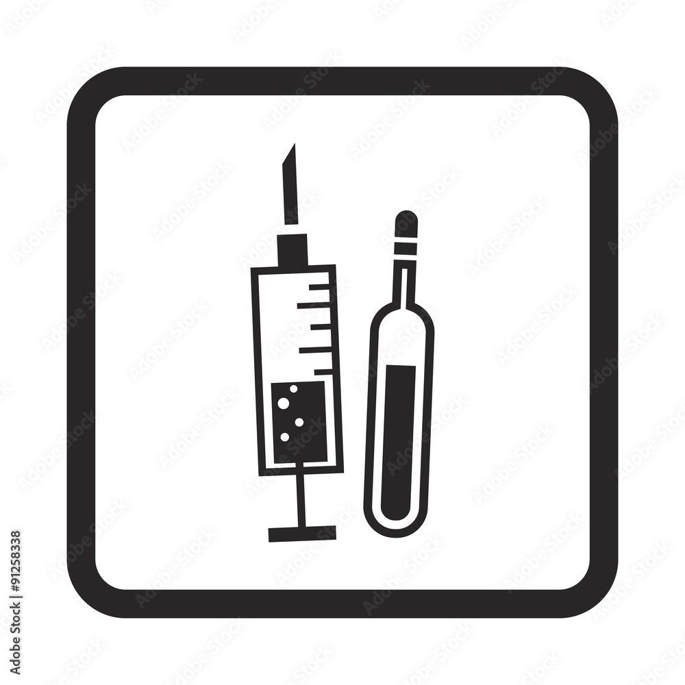 Syringe and ampule icon Syringe and ampule icon