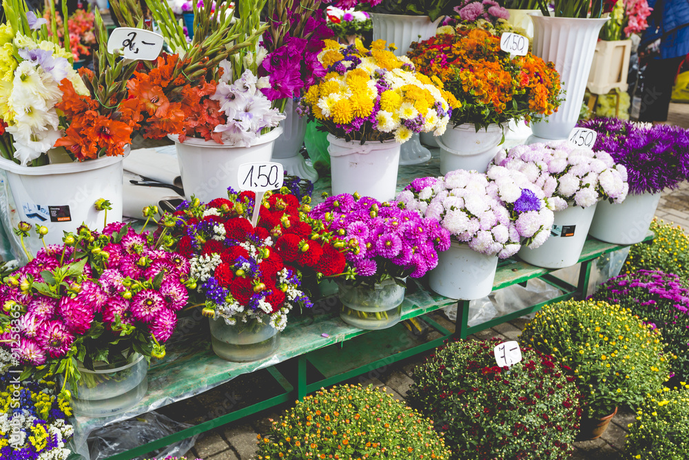 Flower market in Riga, Latvia