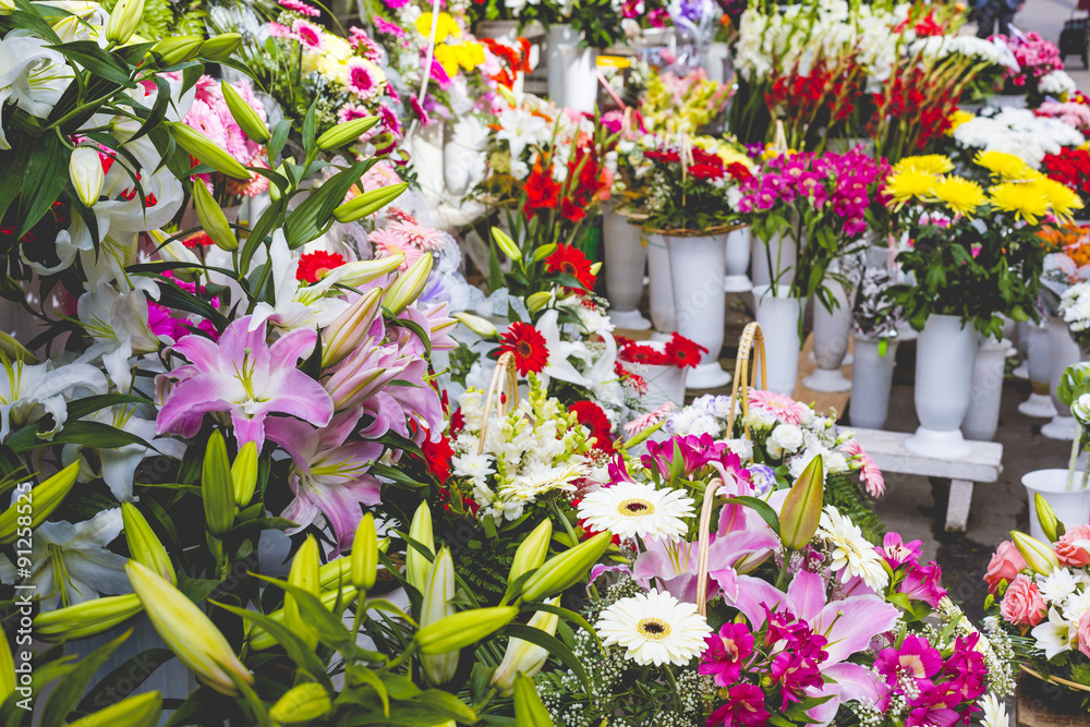 Flower market in Riga, Latvia
