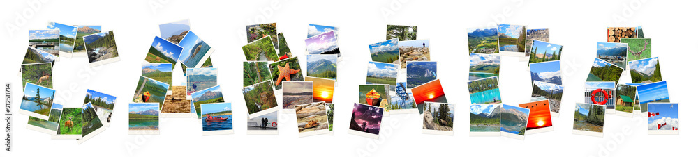 Canada / Word Canada executed of my photos of Canada landscapes