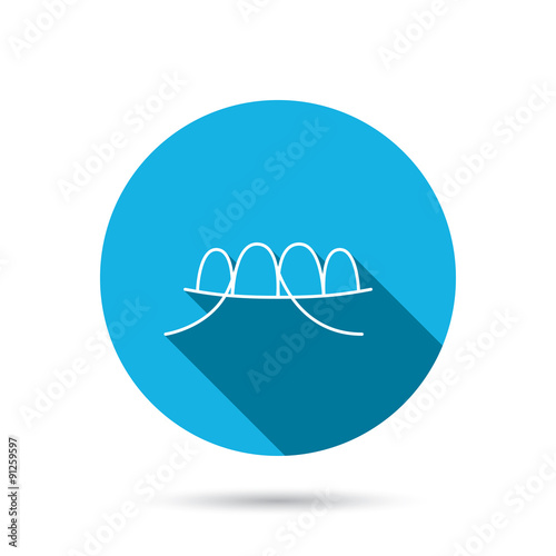 Dental floss icon. Teeth cleaning sign.